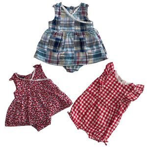 Bundle of 3 Baby Girls outfits ( 2 Feded Glory Dress) (1 Nordstrom Romper